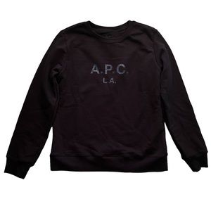 A.P.C LA Logo Pullover Sweatshirt in Black Size Small NEW